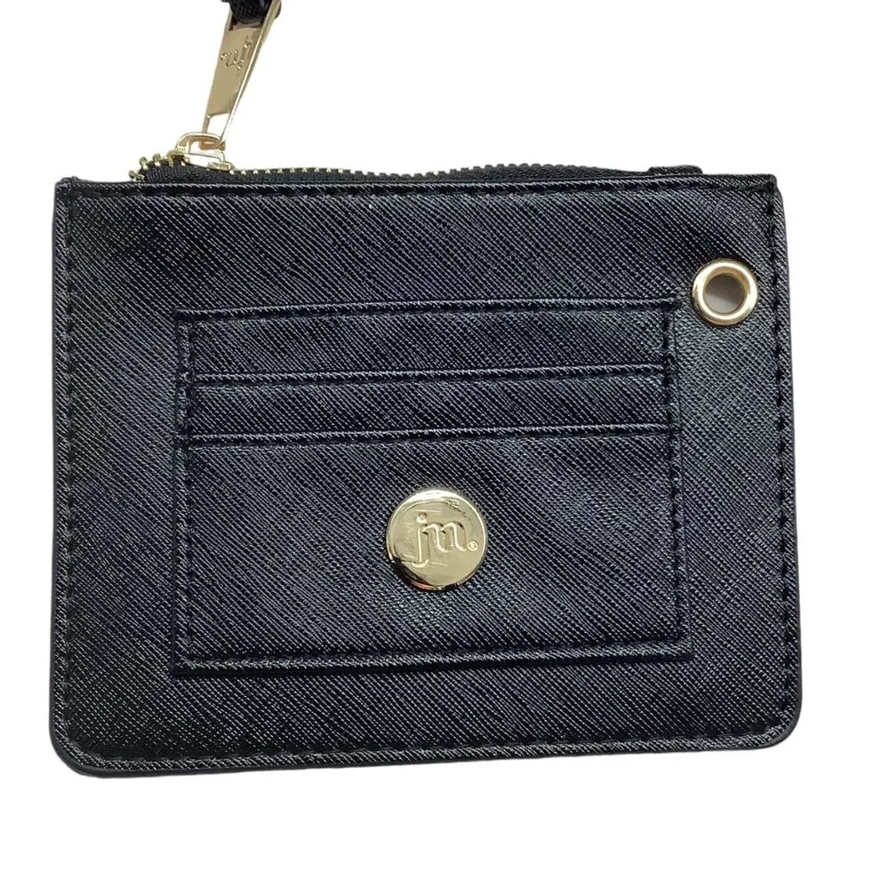 Jessica Moore Black‎ Wallet Credit Card Coin Purse Zip Close 6
